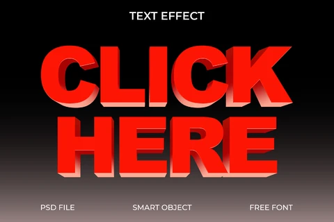 PSD Texte en gras 3d avec effet d'ombre