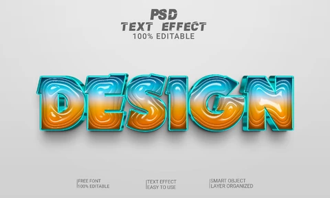 PSD Design Beach Waves Font Style Effect