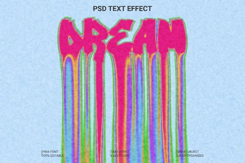 PSD Dream graffiti goteo efecto de estilo de fuente
