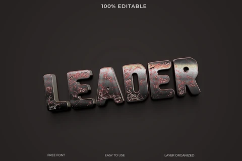PSD Effet de style du texte Leader