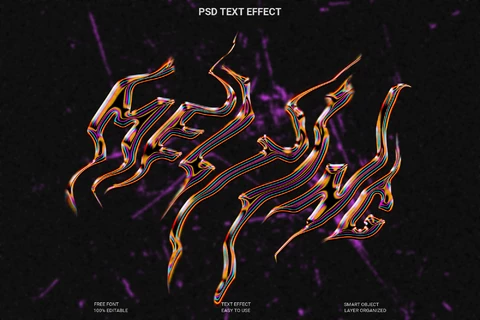 PSD Melting Text Style Effect