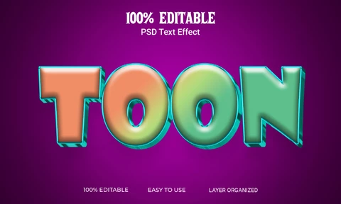 PSD Toon Comic Cartoon 3D Text Effect
