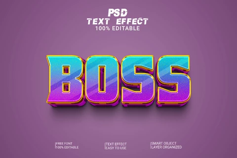 PSD Boss Californian Gradient 3D Font Style Effect