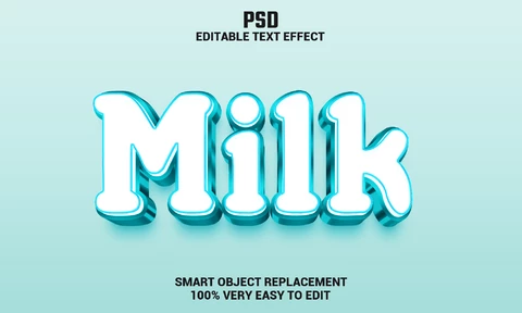 PSD Effet de texte laitier
