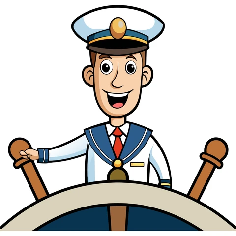 AI,JPG Cartoon Nautical Captain Illustration