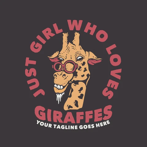 EPS,JPG Playful Retro Typography with Giraffe Illustration