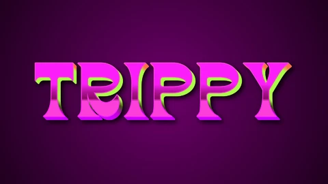 AI,EPS Effetto testo psichedelico a bagliore viola