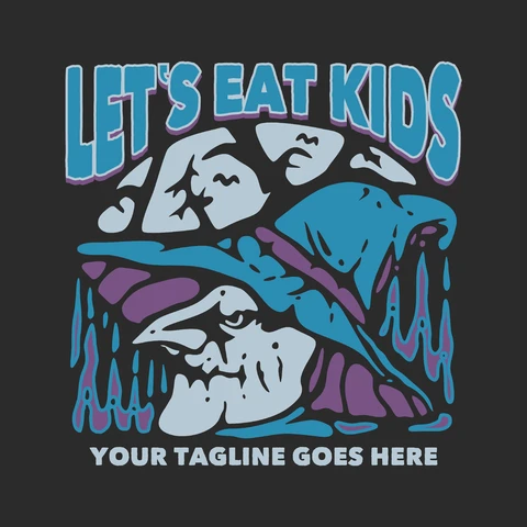 EPS,JPG Playful Horror Illustration with Tagline