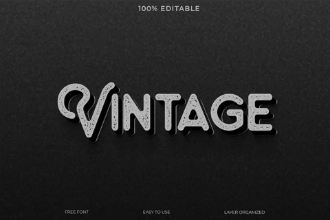 PSD Vintage Text Style Effect
