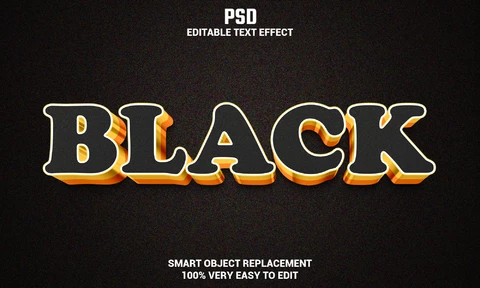 PSD Efecto de texto negro