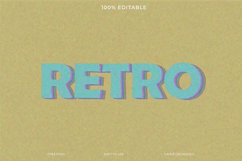 PSD Retro Font Style Text Effect