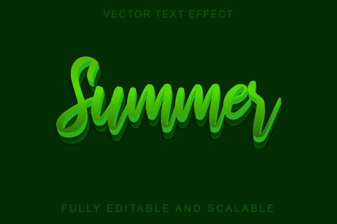 EPS Efeito de estilo de fonte 3d verde verão