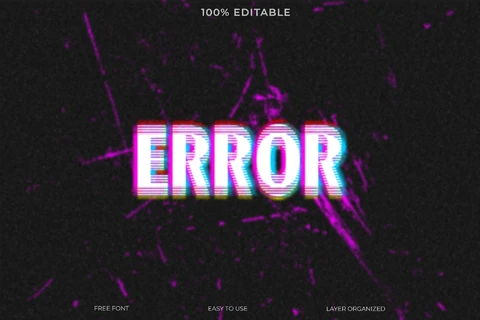 PSD Error Glitch Text Style Effect