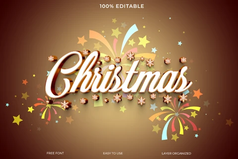 PSD Christmas Text Style Effect