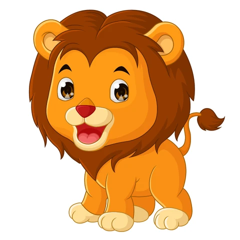 EPS,JPG Cartoon Style Cute Lion Illustration