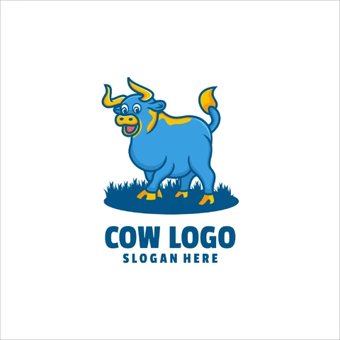 EPS,JPG Playful Cartoon Cow Logo Design