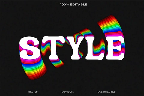 PSD Estilo de fuente Efecto de texto