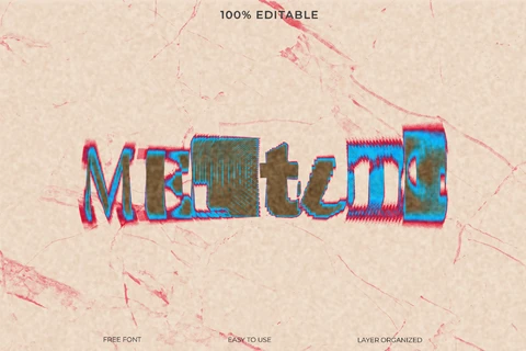 PSD Melting Collage Text Style Effect
