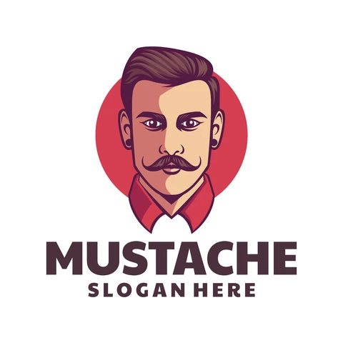 EPS,JPG Vintage Style Mustache Logo Design