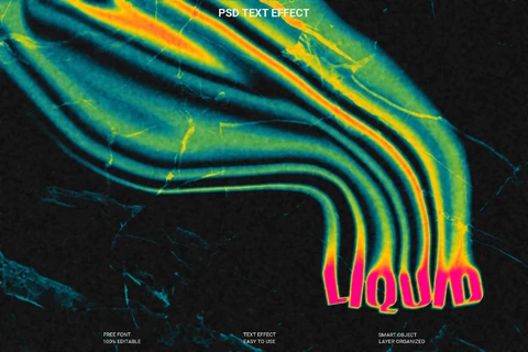 PSD Liquid Text Style Effect