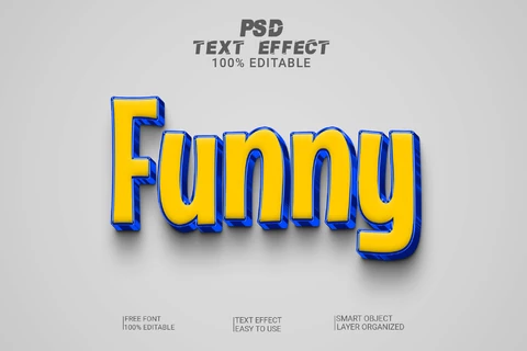 PSD Funny Cartoon 3D Font Style Effect