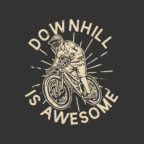 EPS,JPG Vintage Mountain Biking Illustration