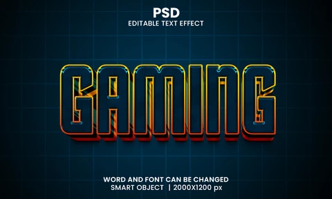 PSD Effetto testo 3d retro gaming