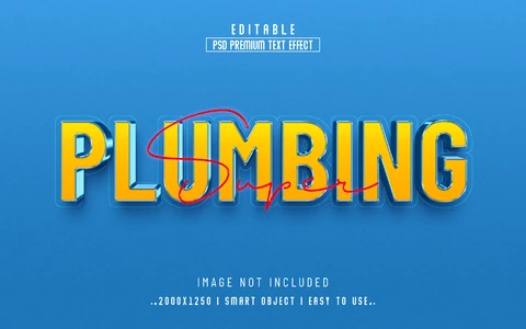 PSD Plumbing Commercial 3D Text Effect