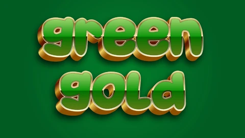 AI,EPS Green Golden Text Effect