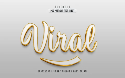 PSD Viral Classy 3D Text Effect
