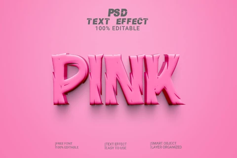 PSD Pink Wood 3D Text Effect