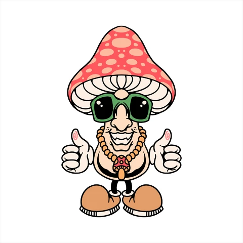 EPS,AI,JPG Personnage de champignon amusant