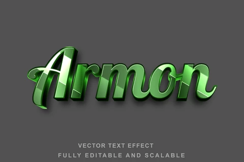 EPS Efeito de estilo de fonte Green Armon 3d