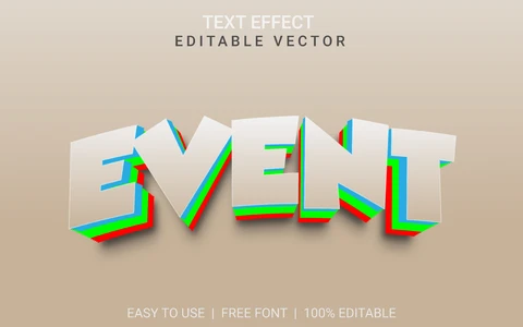 AI,EPS Efeito de texto do evento
