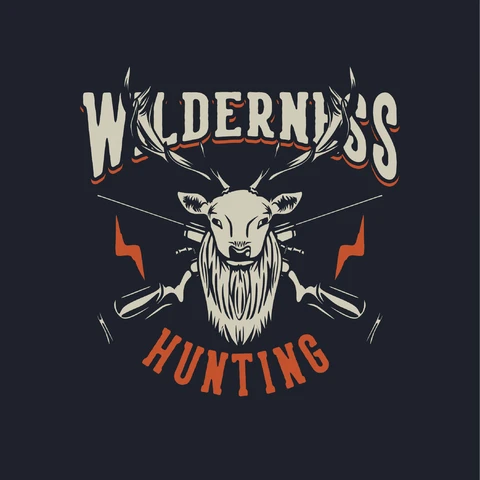 EPS,JPG Vintage Wilderness Hunting Emblem