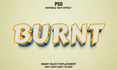 PSD Burnt Text Effect