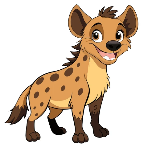 AI,JPG Cartoon Character Hyena Illustration