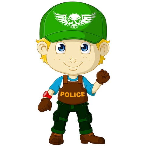 EPS,JPG Cartoon Style Police Character Illustration