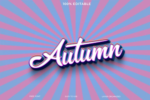 PSD Efeito de estilo de texto de outono