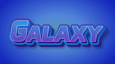 AI,EPS Texte en 3d style espace étoilé