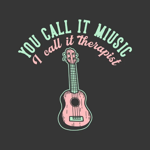 EPS,JPG Playful Retro Typography with Ukulele Illustration