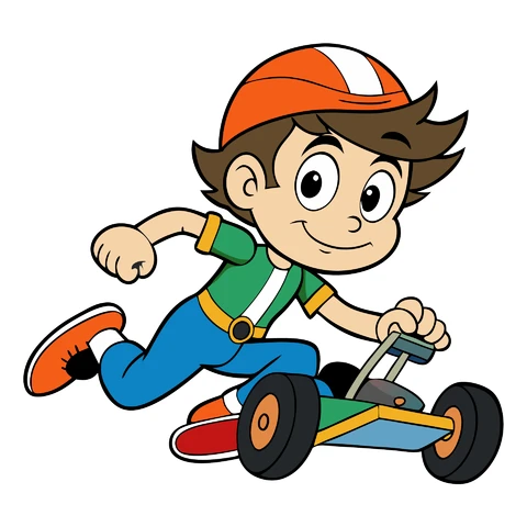 AI,JPG Cartoon Character in Go-Kart Style