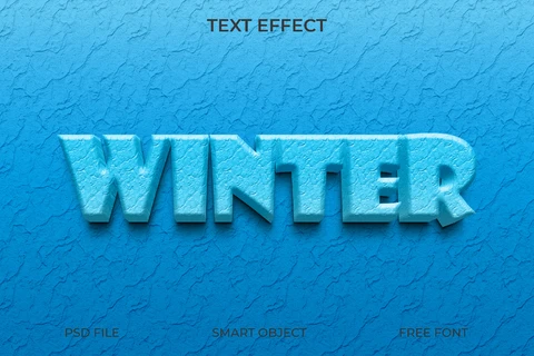 PSD Frosted Text Style for Winter Themes