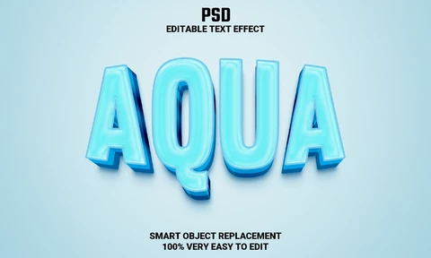 PSD Aqua Text Effect