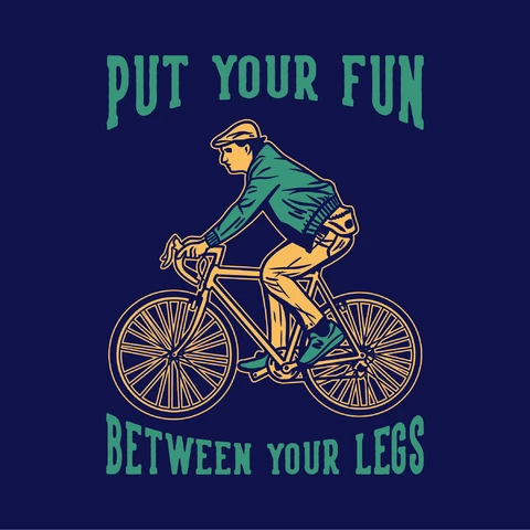 EPS,JPG Vintage Bicycle Illustration with Playful Text
