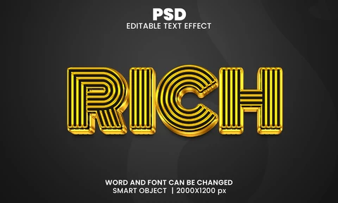 PSD Rich 3D Text Effect