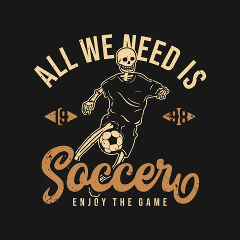 EPS,JPG Vintage Skeleton Soccer Illustration