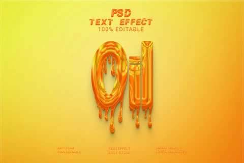 PSD Oil Dripping 3D Font Style Effect
