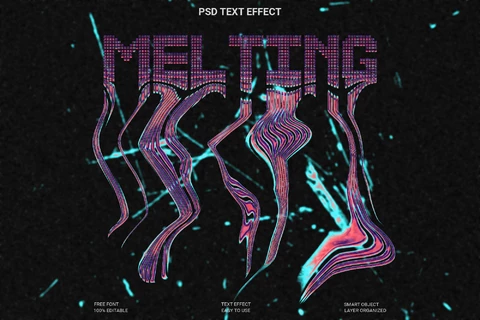 PSD Melting Text Style Effect