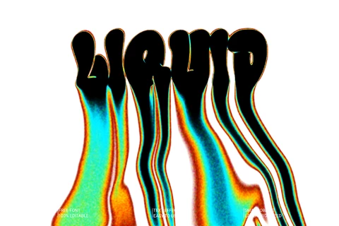 PSD Liquid Negative Thermal Vision Font Style Effect